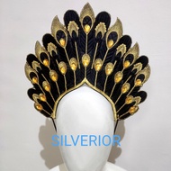 Crown headband hair accessories head peacock feather motif peacock feather