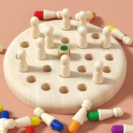 1set Color Memory Chess Wooden Table Game Brain Logic Training Family Interactive Fun Puzzle Game Gi
