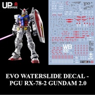 READY STOCK EVO Waterslide Decal - PG Unleashed 1/60 Gundam RX-78-2 PGU RX78-2 RX78 2.0 (Fluorescent