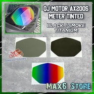 QJ MOTOR AX200S METER TINTED TITANIUM BLACK SMOKE AX200 METER STICKER AX 200 S METER COVER SCREEN PR