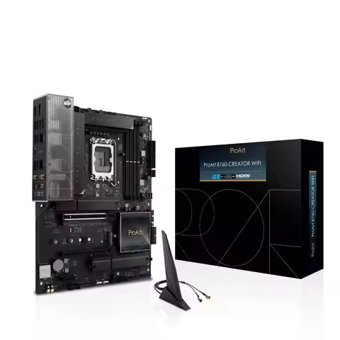 PROART B760-CREATOR WIFI Motherboard Socket Intel LGA1700 (ATX, PCIe 5.0, DDR4 Memory, 3x M.2, USB 3