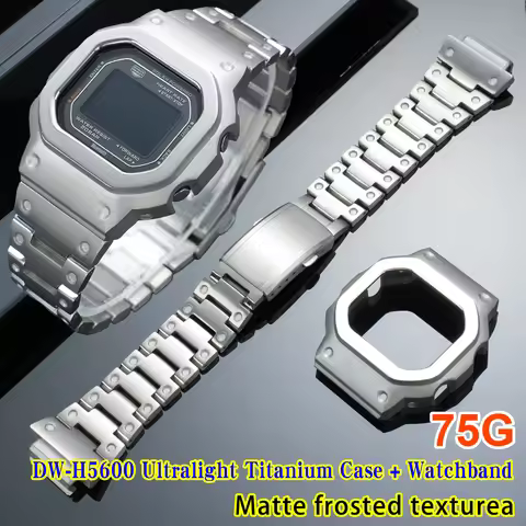 NEW For Casio G-Shock DWH5600 dw h5600 Strap Metal DW-H5600 Brushed matte Bezel case Ultralight Tita