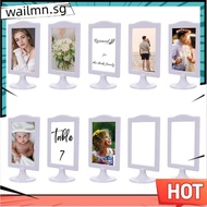 Double Sided Standing Picture Frames 4x6 Inch 2 Side Pedestal Picture Frames Plastic White Photo Fra