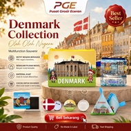 GANTUNGAN PGE Denmark Souvenir Wallet Pouch Mouse Pad Pin Magnet Keychain Landmark Souvenir Travel T