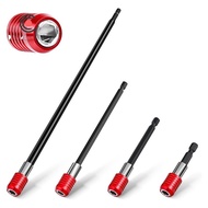 Drill Bit Extension 2/4/6/12 Inch, Magnetic Bit Holder 4 Pcs, Drill Extension Bit Holder 1/4 Inch He