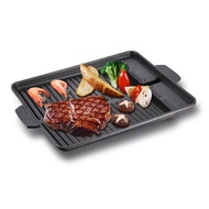 Inna Home Rectangular Grill Pan Non-Stick Stainless Steel Bbq Plate 1Pc 32 By 26 Cm