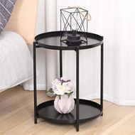 LOCAL789-DELICATO 2-Layer Round Tray Table Model KF012BK 42x42x52 Cm.black Shop