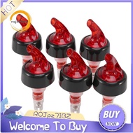 6 Pcs Measure Liquor Pourer,Plastic Measured Liquor Pourer Measuring Chamber Pourer Pour Spout Stopp