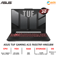 ASUS TUF GAMING A15 FA507RF-HN018W NOTEBOOK (โน๊ตบุ๊ค) AMD RYZEN 7 6800HS / RTX 2050 / 8GB DDR5 / 512GB