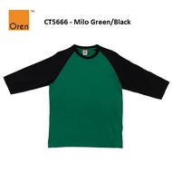 Oren Sport CT56 Cotton Baseball Tee - Milo Green/Black