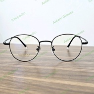 frame kacamata pria wanita titanium bulat apistle black matte