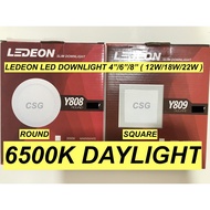 LEDEON LED DOWNLIGHT Y809/Y808 ROUND & SQUARE - 6500K DAYLIGHT