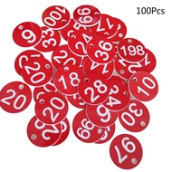 100Pcs Plastic ID Number Tags 1-100 Engraved Number ID Tag Colored Door Key Ring Tag Locker Label fo