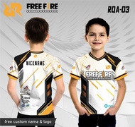 jersey free fire rrq baju ff rrq kaos game anak - putih 1