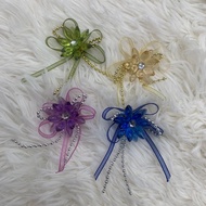 [Ready Stock] Ribbon Flower Corsages With Pin/ Bunga Rozek/ Bunga Kendarat/ Bunga Penanggah/ Bunga D