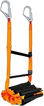 9.8ft Orange Multipurpose Fire Escape Ladders with Fastening Attachments Foldable Webbing Ladder for