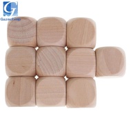 [Gazechimp] 10PCS Naural  Blank Dice D6 30mm Game Dice for Kids DIY Decorating Games Wood