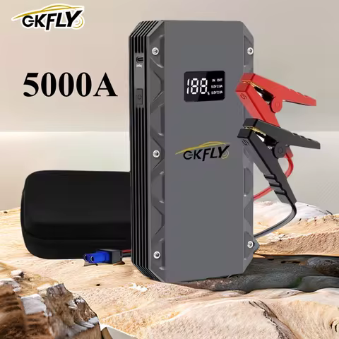 GKFLY 12V 5000A Car Jump Starter 74Wh Power Bank Starting Device Diesel Petrol Car Charger For Car B