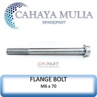 MESIN Flange Bolt Bolt M6 6x70 CVT Engine Block Bolt M6x70 Key 8