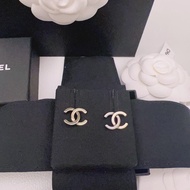 經典款 CHANEL 雙C 黑銀 耳環 耳釘