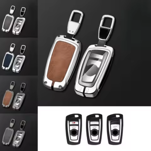 A+ Alloy TPU Leather Car Key Case Cover For BMW F10 F30 1 2 3 4 5 6 7 X2 X3 X4 X5