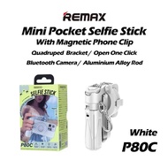 Remax P80 Mini Pocket Selfie Stick | 360° Rotation | Bluetooth Remote | Extendable to 41.5cm | Folde