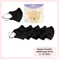 AFR123 Masker Duckbill Anak Polos Isi 50 Pcs