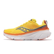 Saucony Jogging Shoes Guide 17 Yellow Gray Thick-Soled Shock Absorber Lightweight Upper Socony Road Running Men's [ACS] S20936116
