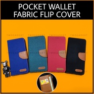 Realme 15/Pro/C21Y/C15/C12/C11/C3/Narzo 30A/Note 50 60 60X 70 Wallet Flip Case Cover Fabric Casing