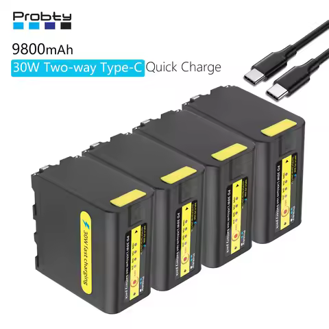 Upgraded NP-F970 NP F970 NP-F980 Battery with 30W PD Two-way Fast Charging LED Display for Sony NP-F