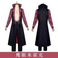 One Piece Hawkeye Mihawk Cosplay Costume Stand Collar Battle Robe Cosplay Anime Role Play Set HYG
