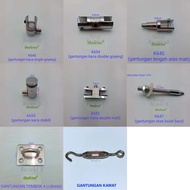 Gantungan Bracket Rak Ambalan Kaca BAWAH K3 / Kawat Seling Sling Baja