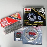 [RK] LC135/RXZ/SRL110/Y110/Y125ZR 428 Sprocket Set with Chain Harden Steel