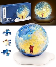PieceRelax 3D Plastic Puzzle Sphere Light 3-inch for Adults 60 Piece - Michael David Ward - Winter M