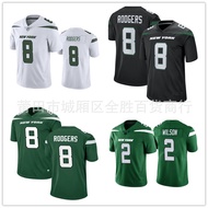 NFL New York Jets Rugby Jersey Men No. 8 Aaron Rodgers embroidered shirts