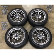 USED RIM TC105X 16 INCH WITH TYRE 185/55/16 FOR MYVI ALZA WIRA VIOS YARIS HATCHBACK JAZZ CITY