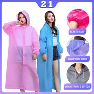 Unisex Waterproof Raincoat Baju Hujan Thick Rain Coat Rainsuit Poncho Rainwear Suit Hoodie Rain Coat