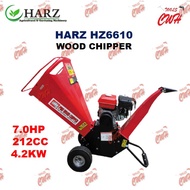 7.0HP 212CC 104KG HZ6610 HARZ WOOD CHIPPER  GASOLINE ENGINE  TWIN RESERVABLE BLADE 2400RPM WOOD CHOP