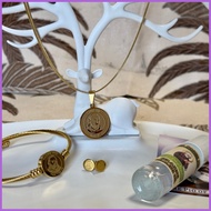 ☂ ✓ ஐ Blessed Saint Padre Pio Necklace & Bangle Bracelet Set (Original PVD 18k Italy Gold)