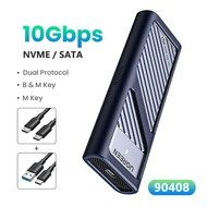 UGREEN M2 SSD Case M.2 NVMe SATA SSD Enclosure Adapter 10Gbps USB 3.2 Gen2 USB C External Enclosure