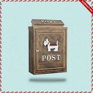 [leipupa] Vintage Wall Mailbox Rainproof Decorative Post Box Weather Resistant Vintage Mailbox for G