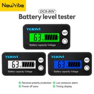 【NewVibe】DC12-72V Battery Voltmeter Capacity Indicator Power Meter Lithium LiFePO4 Lead-acid Tester Single Row 12V 24V 36V 48V 60V 72V Electric Vehicle Voltmeter