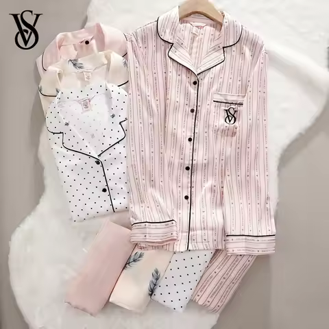 Victoria's Secret Suit Womens Silk Satin Pajamas Set Short Sleeve Shorts Sleepwear Loungewear Soft B