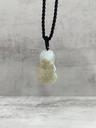 觀音玉石墜 緬甸翡翠 冰糯種 A貨 玉石項鍊 雕刻玉珮 附編織黑繩