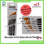 Bomeijia Artist Nylon Brush Flat 6's UAB-666-H