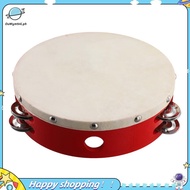 【ouwym9al】8in Hand Held Tambourine Drum Bell Metal Jingles Percussion Musical Toy for KTV Party Kids