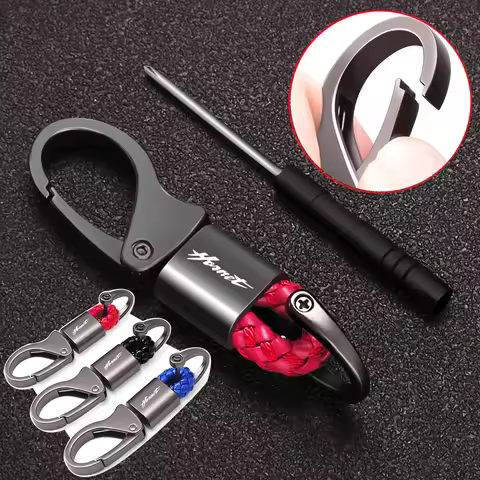 High-Grade Keychain Rotatable Key Chain Hand Woven Leather Key Ring For Honda Hornet CB750 CB500 160