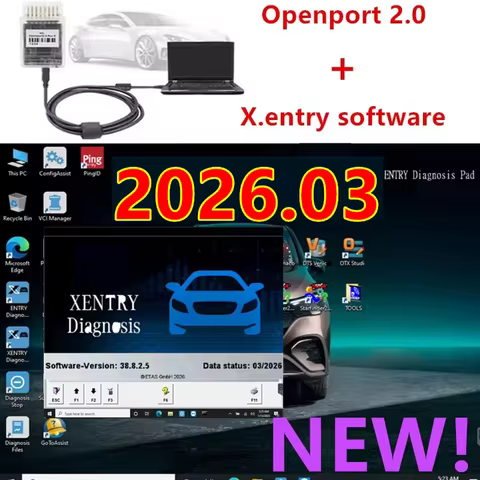 2026.03 Xentry Diagnostic Software with Tactrix Openport 2.0 ECU Chip Tuning Tool OBD2 OBD2 Scanner 