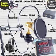 terlaris Paket Microphone BM8000 Full Set Soundcard V8plus