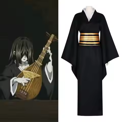 Anime Demon Slayer Kimetsu No Yaiba Nakime Cosplay Costume Biwa Demon Kimono Women Outfit Halloween 